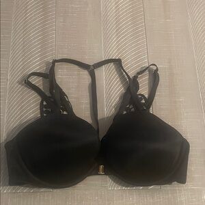 Victoria's Secret Black Strappy Push-Up Bra with Decorative Back
